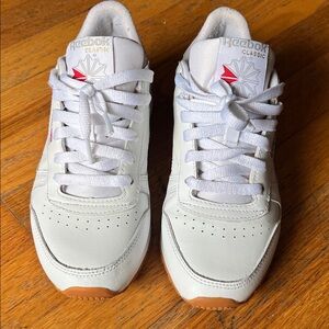 Reebok Classic White and Red Sneakers
